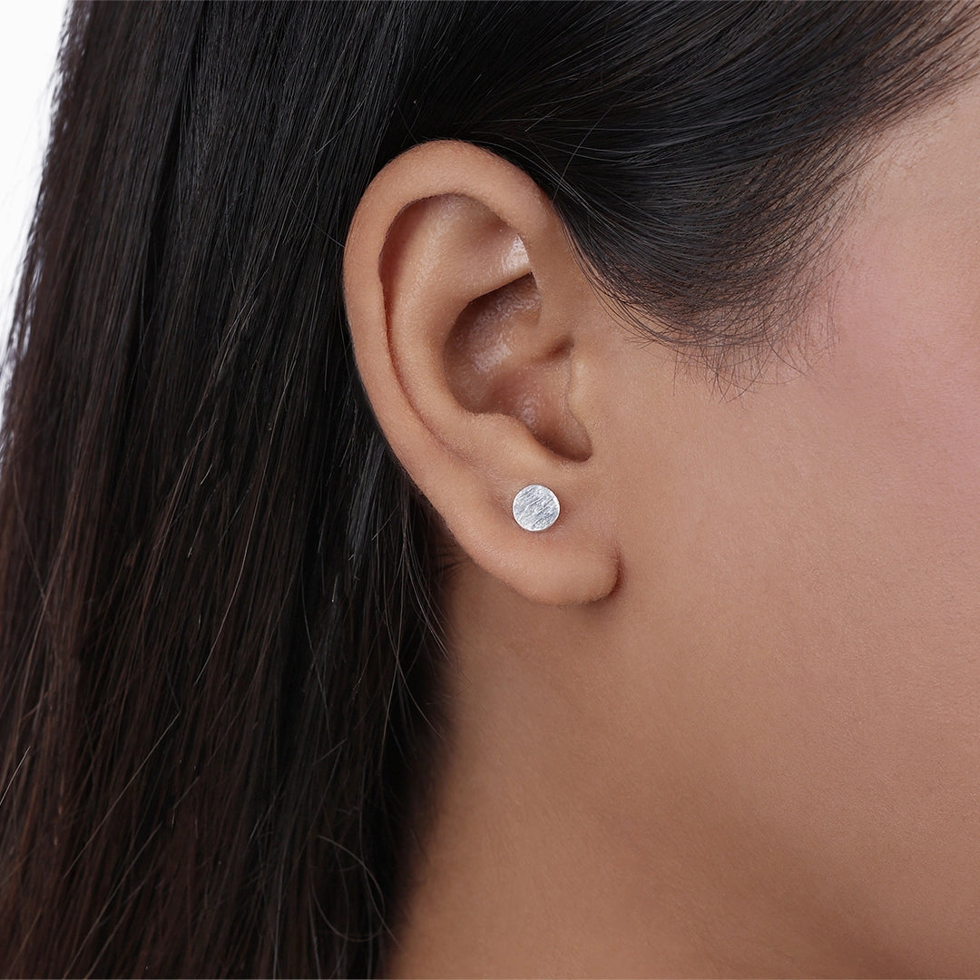 Silver stud - Pure Silver Studs &#8211; Lustrous Glitter Finish Model