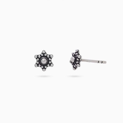Silver stud - Pure 925 Silver Stud &#8211; Oxidized Star Model