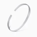 Pure Silver Bracelet - Glossy Tone Cuff Model