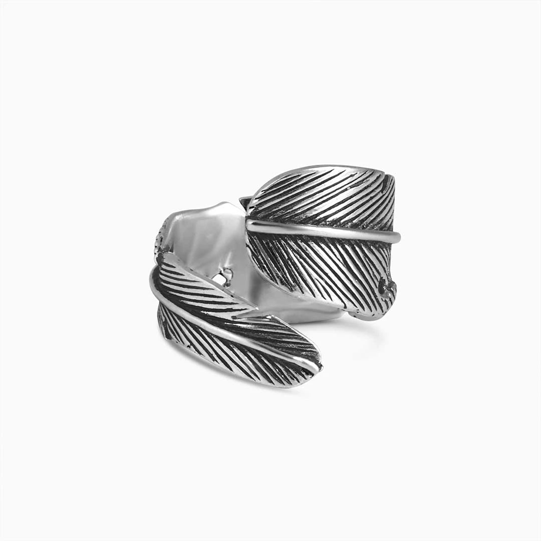 Silver Open Ring - Silver Feathers Rings