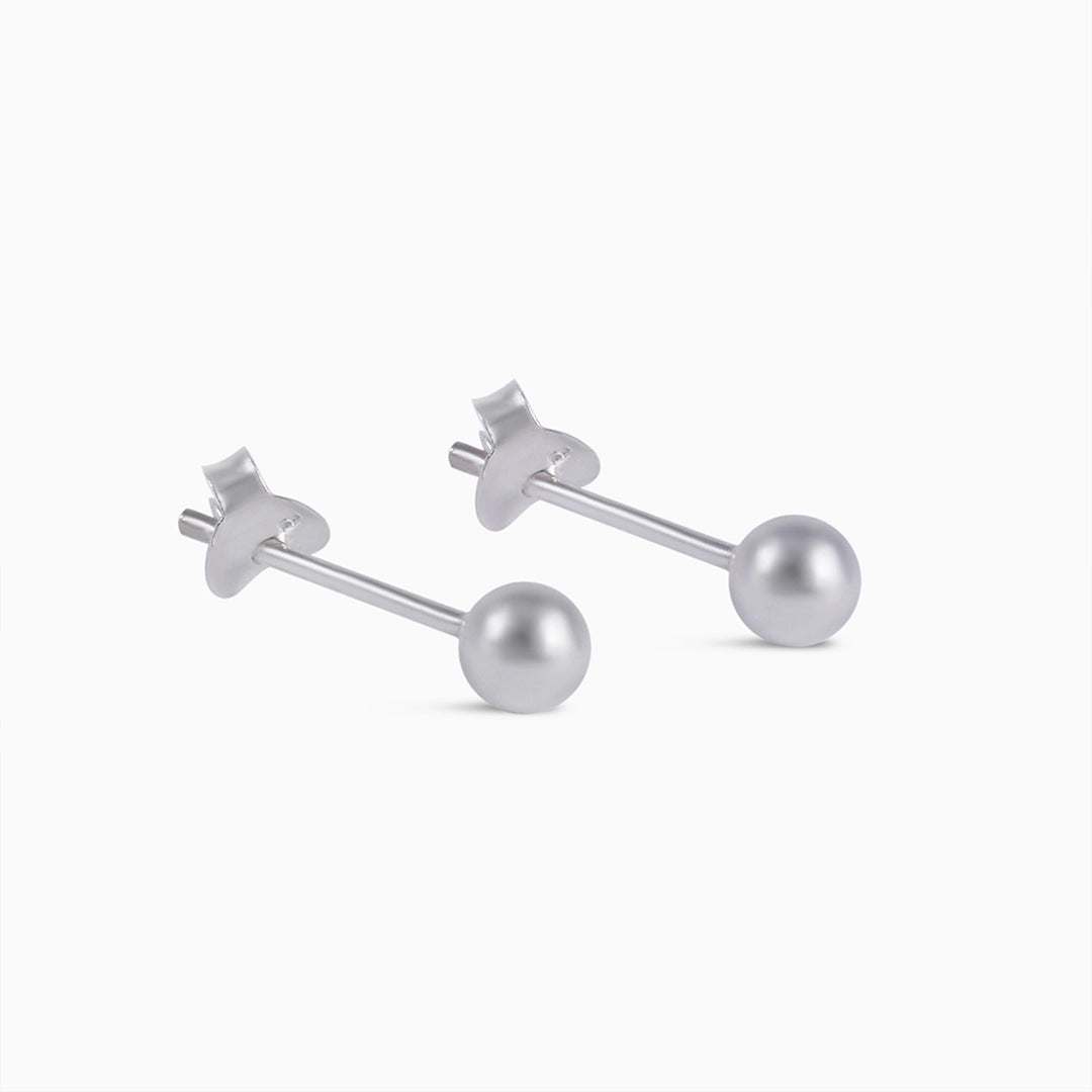 Silver stud - Pure Silver Studs Earrings &#8211; Bell Pin Design