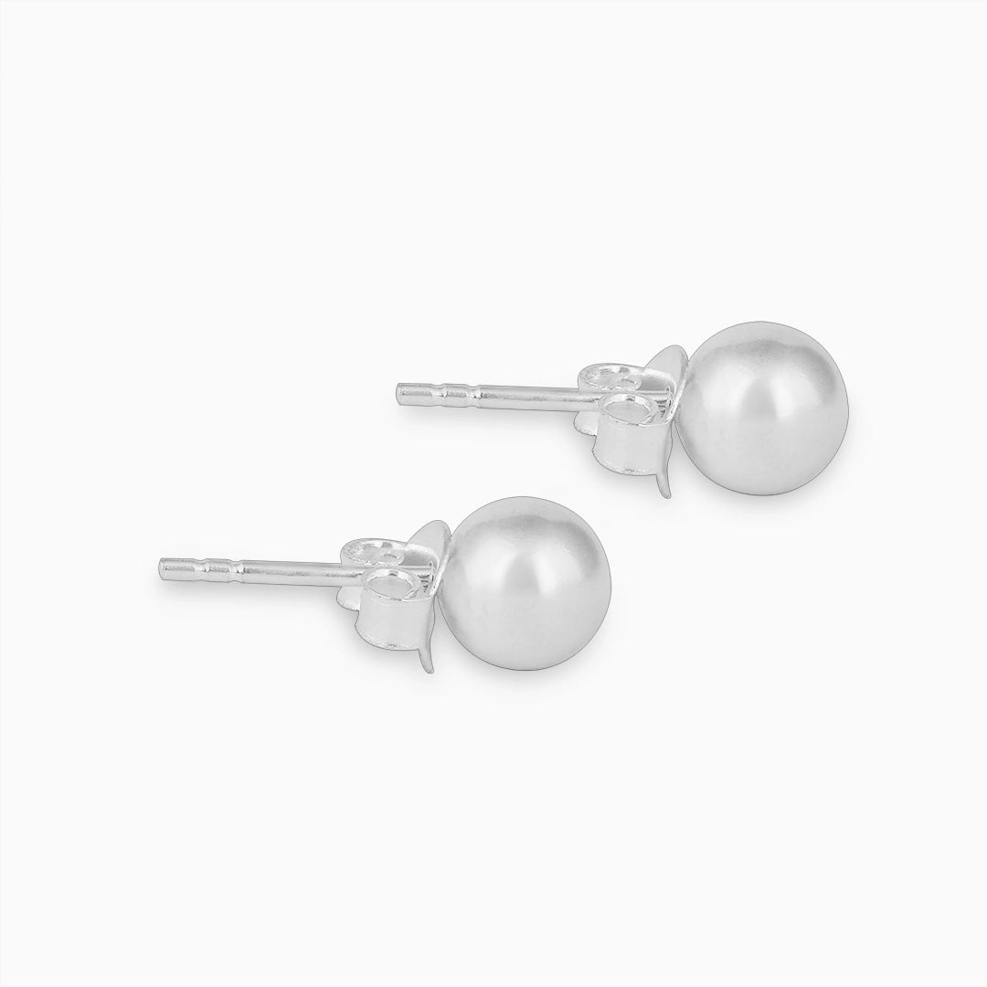 Tops Earrings - Pure Silver Studs &#8211; Dazzle With Mirror Finish
