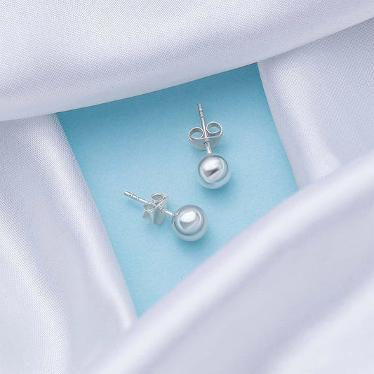 Silver Earrings - Pure Silver Studs &#8211; Dazzle With Mirror Finish