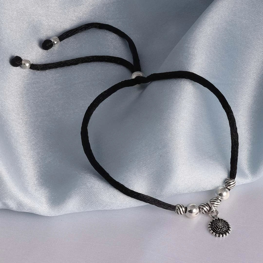 daily wear anklets - Silver Spectrum In Oxidized Silver Anklet For Women