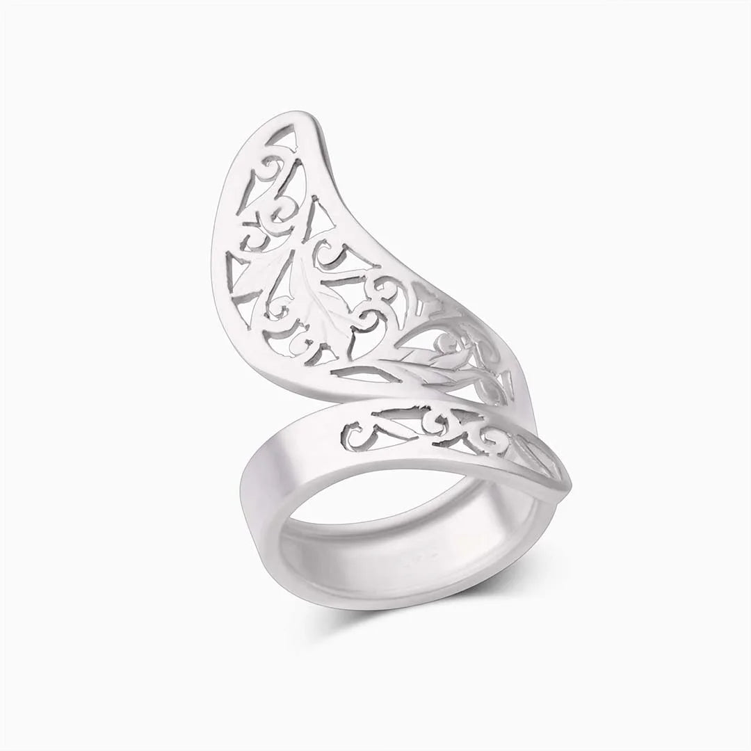 Silver Rings - Pure 925 Silver Ring &#8211; Filigree Embossed Adjustable Fit