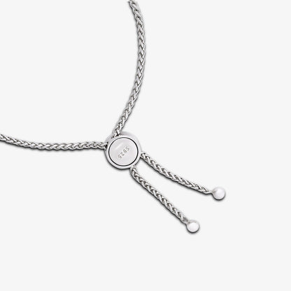 Blue White Heart Silver Chain Bracelet - Tweov Jewels