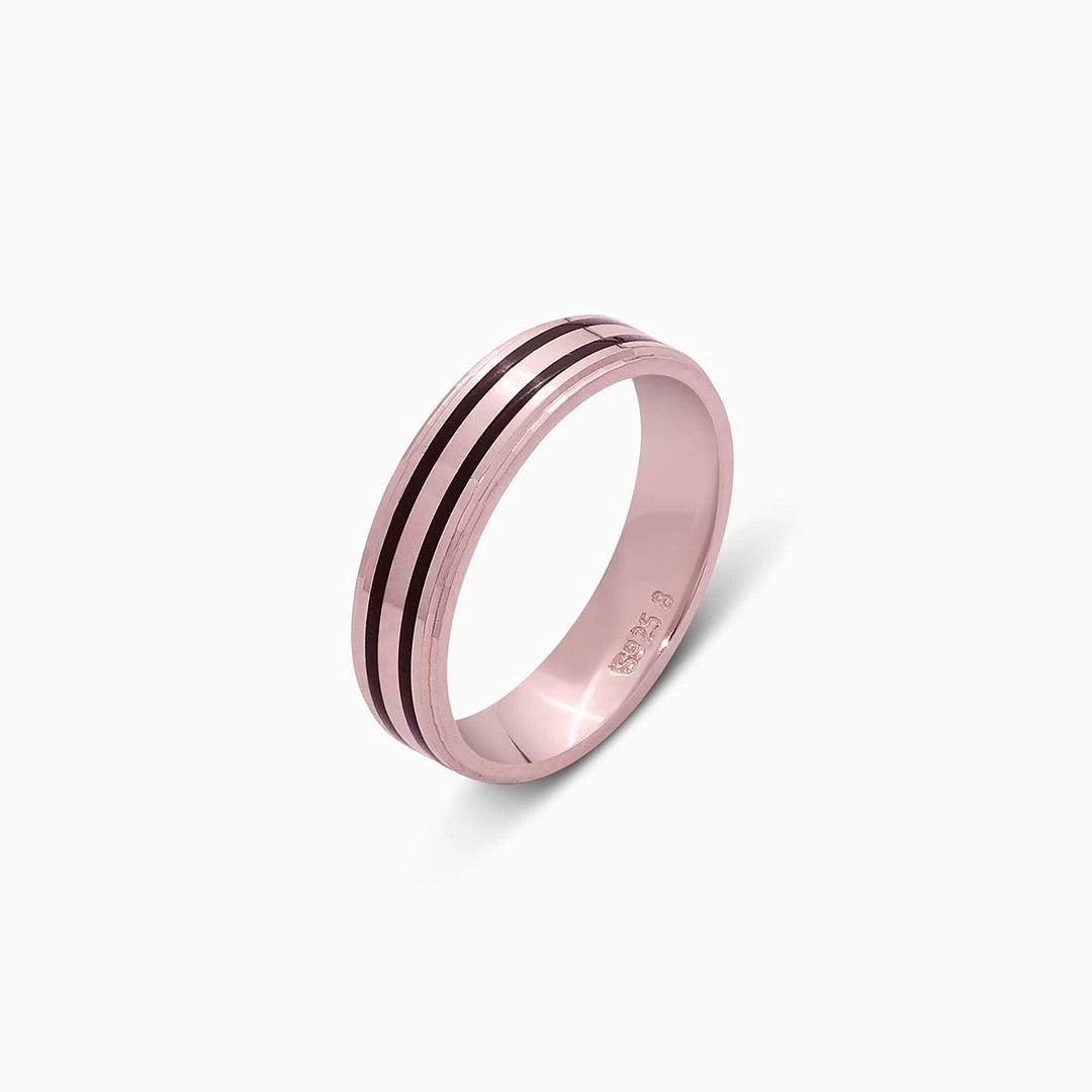 Silver Rings - Pure Silver Ring &#8211; Rosegold Wedding Band For Men