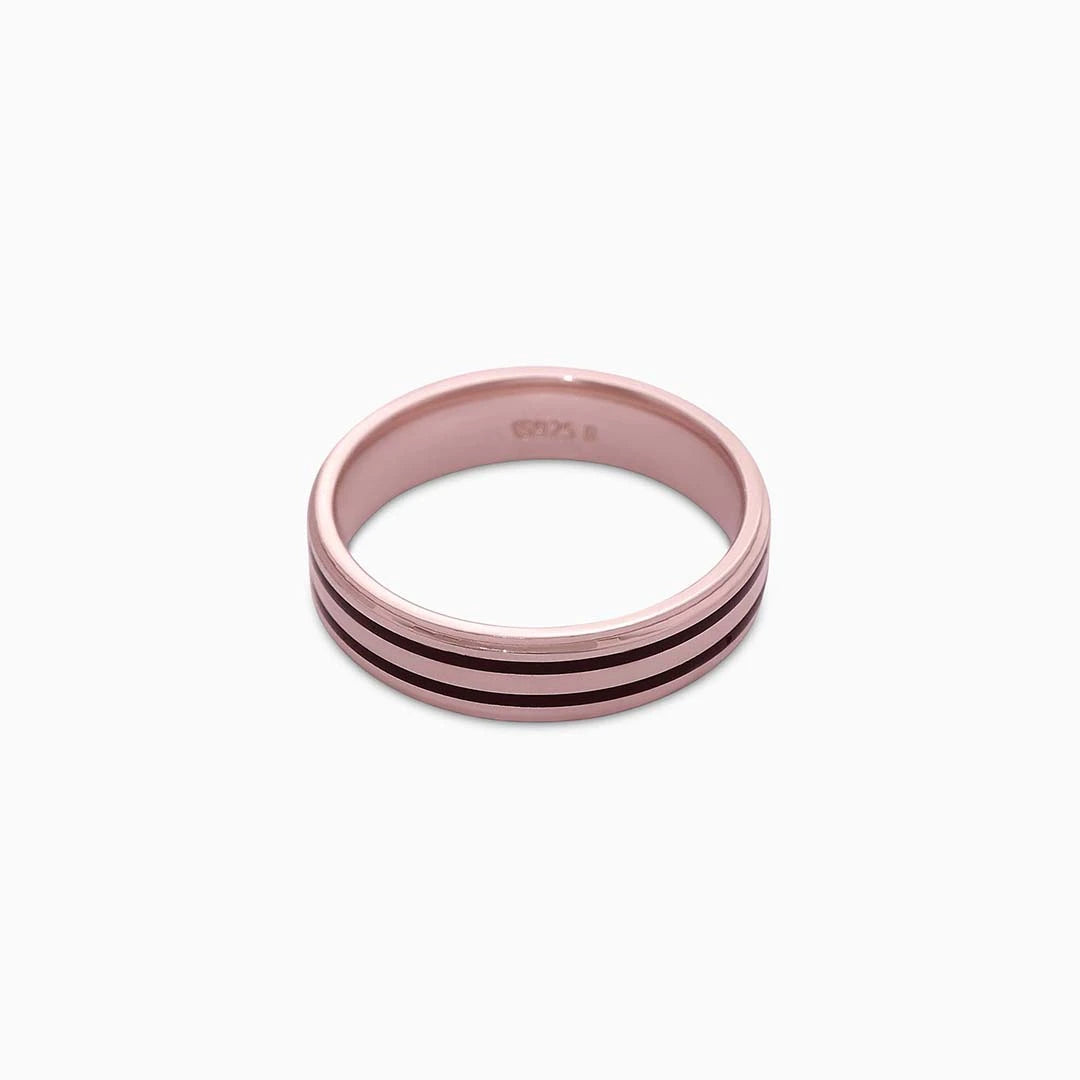 Daily wear silver ring - Pure Silver Ring &#8211; Rosegold Wedding Band For Men