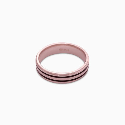 Daily wear silver ring - Pure Silver Ring &#8211; Rosegold Wedding Band For Men