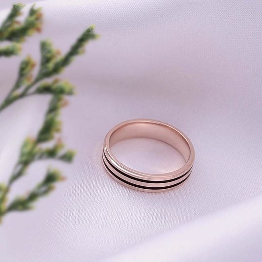 Silver Open Ring - Pure Silver Ring &#8211; Rosegold Wedding Band For Men