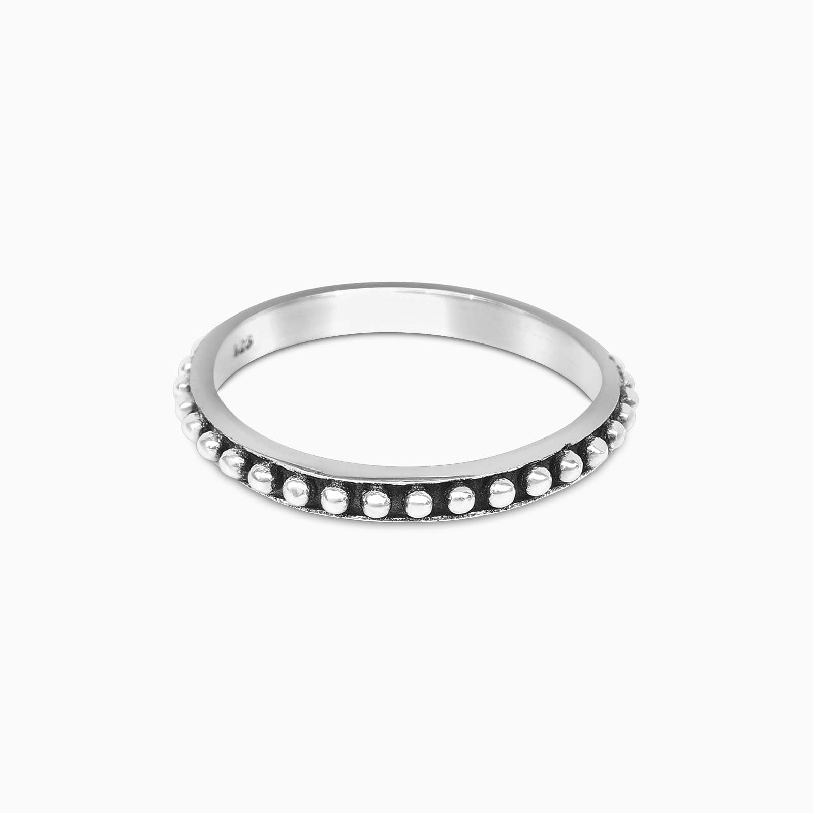 Silver jewellery - Pure Silver Ring &#8211; Made With Oxidized Mini Balls
