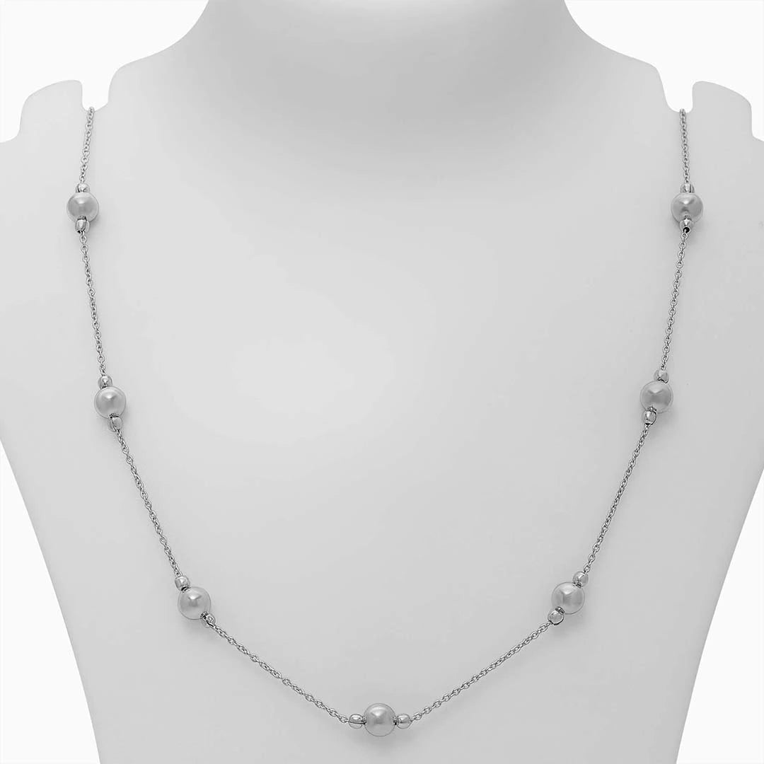 Silver Necklaces - Pure 925 Silver Necklace &#8211; Silver Beaded Chain
