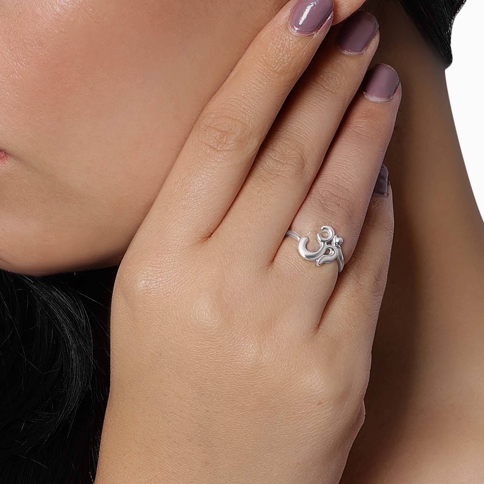 200 - Pure Silver Ring &#8211; Polished With Divine Om Design