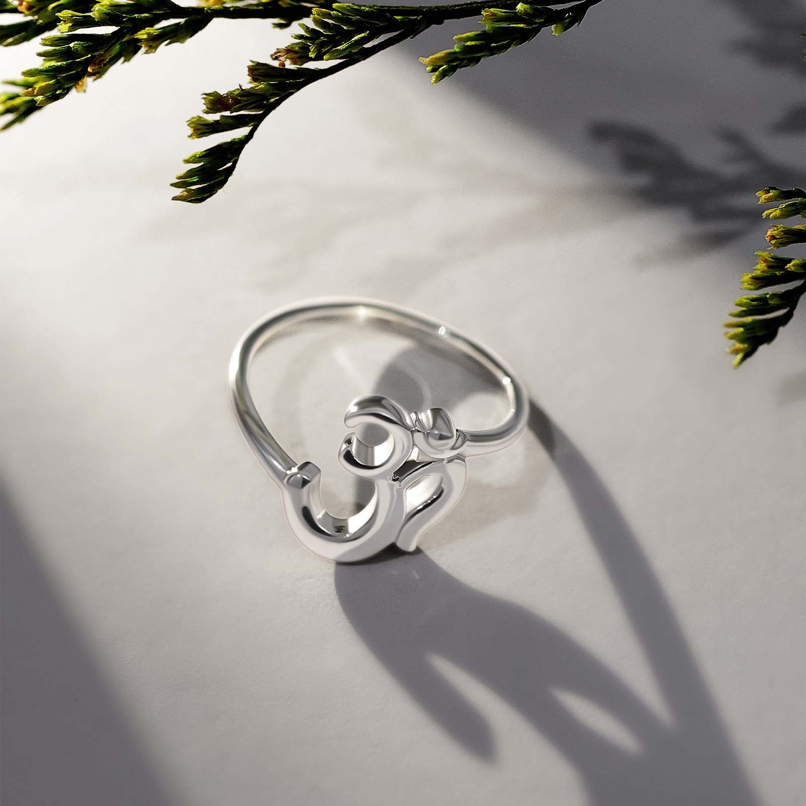 Silver Rings - Pure Silver Ring &#8211; Polished With Divine Om Design