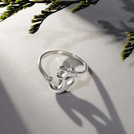 Silver Rings - Pure Silver Ring &#8211; Polished With Divine Om Design