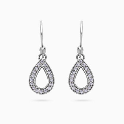 Tops Earrings - Pure Silver Earrings &#8211; Grand CZ Stone With Silver Finish