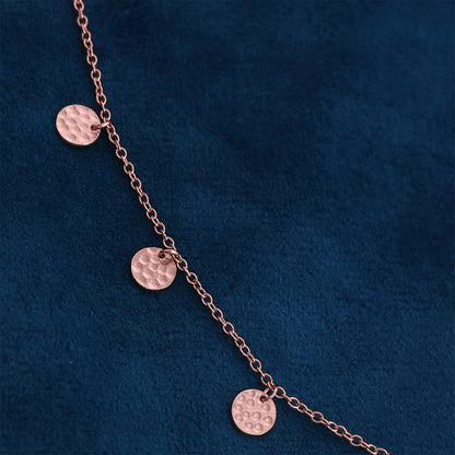 Neck Pieces - Pure Silver Necklace &#8211; Chain Of Mini Rose Gold Coins