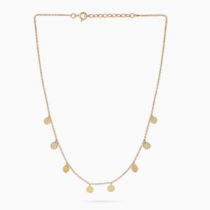 Silver Necklaces - Pure Silver Necklace &#8211; Chain Of Mini Rose Gold Coins