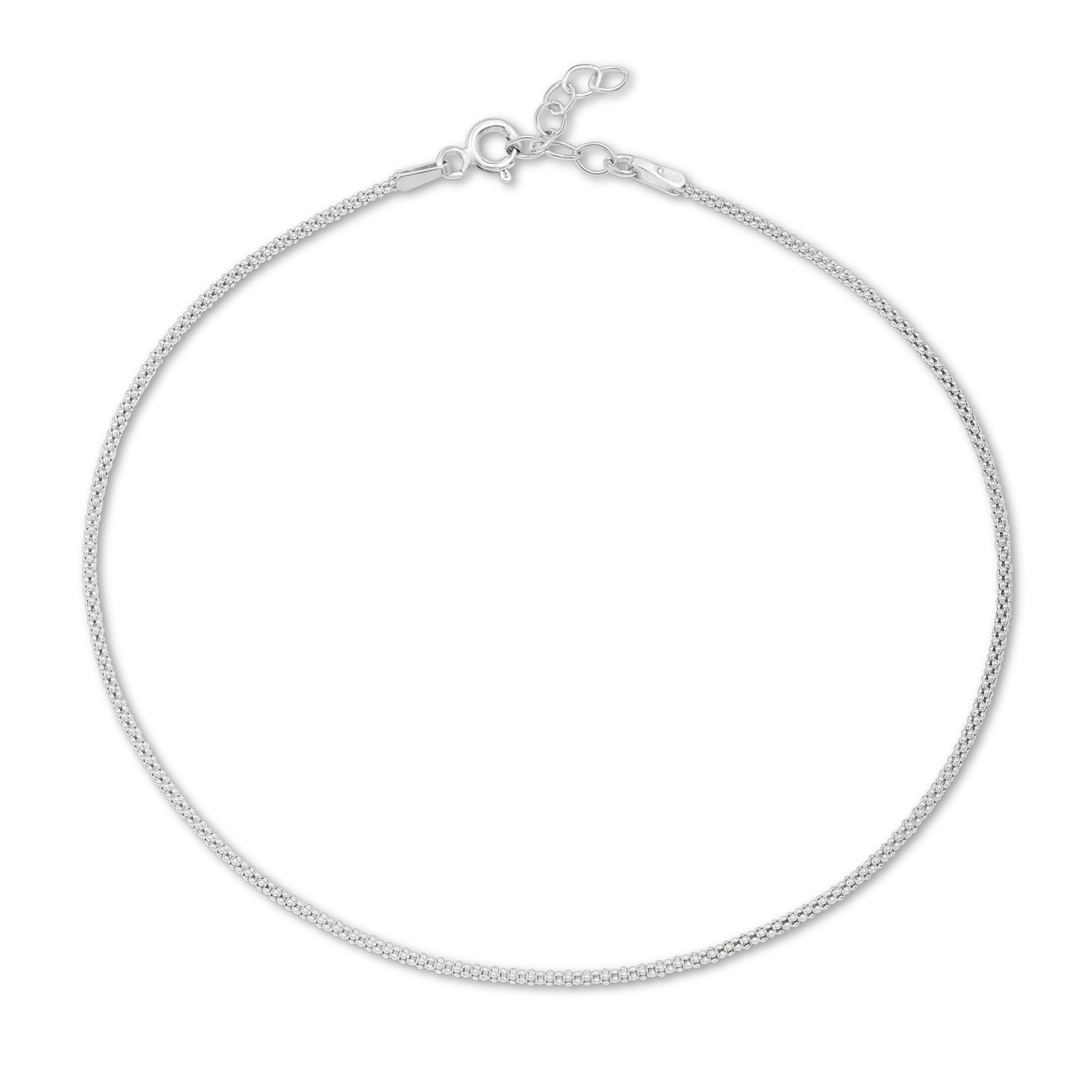 Braided Design Silver Anklet for Women - Tweov Jewels
