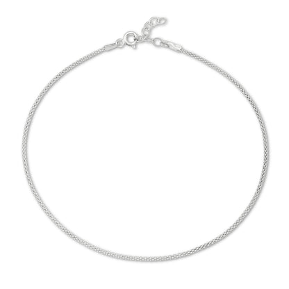 Braided Design Silver Anklet for Women - Tweov Jewels