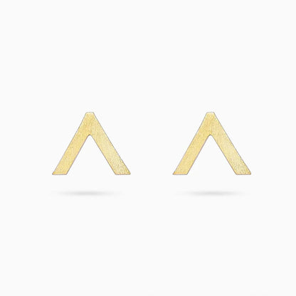 Silver Earrings - Pure Silver Earrings &#8211; V-Shaped Gold Finish Stud