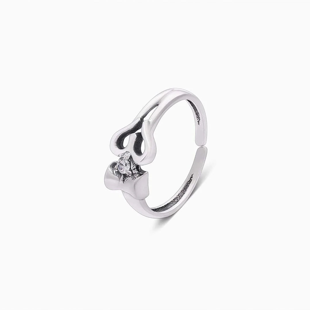 577 - Pure 925 Silver Ring &#8211; Cubic Zirconia Om Design