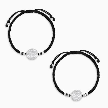 Blrack thread - Pure Silver Anklet &#8211; Boho Mandala Black Thread