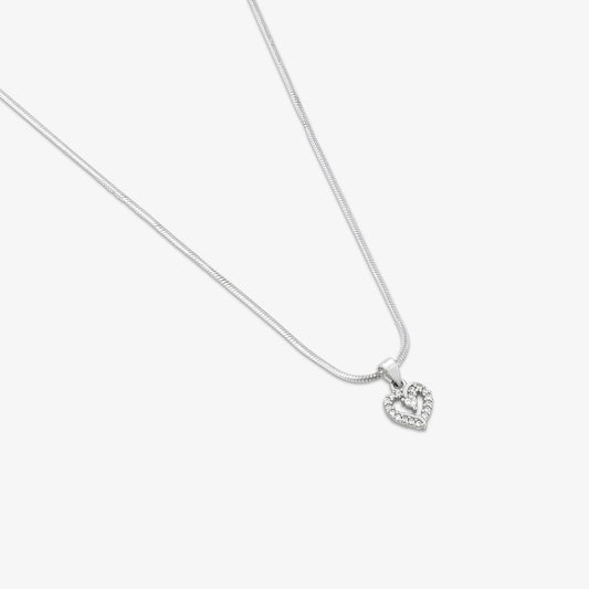 Heart Shaped Silver Pendant & Earrings Set - Tweov Jewels