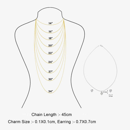 Heart Shaped Silver Pendant & Earrings Set - Tweov Jewels