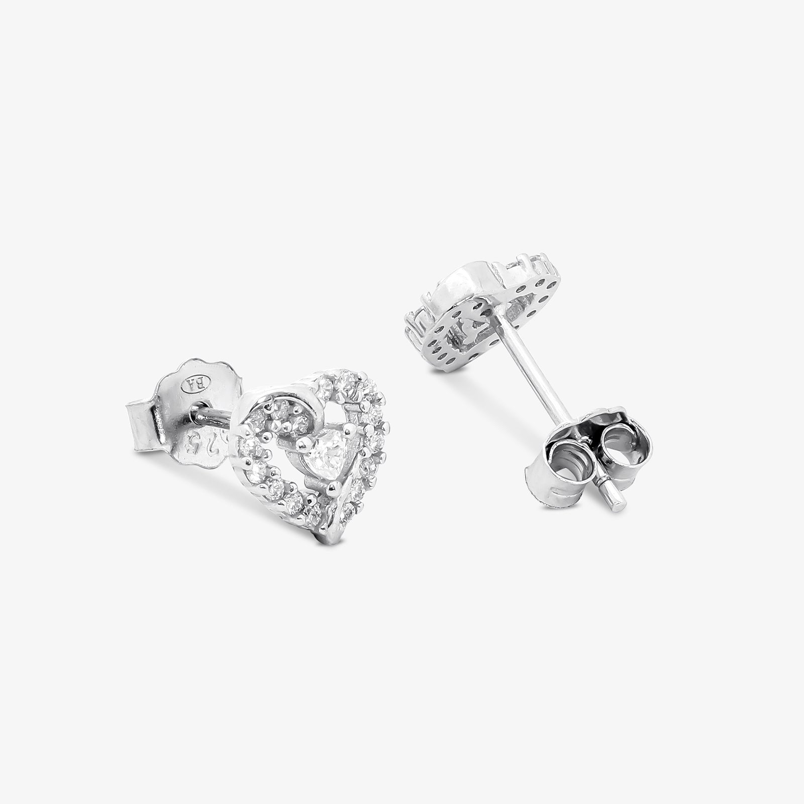 Heart Shaped Silver Pendant & Earrings Set - Tweov Jewels