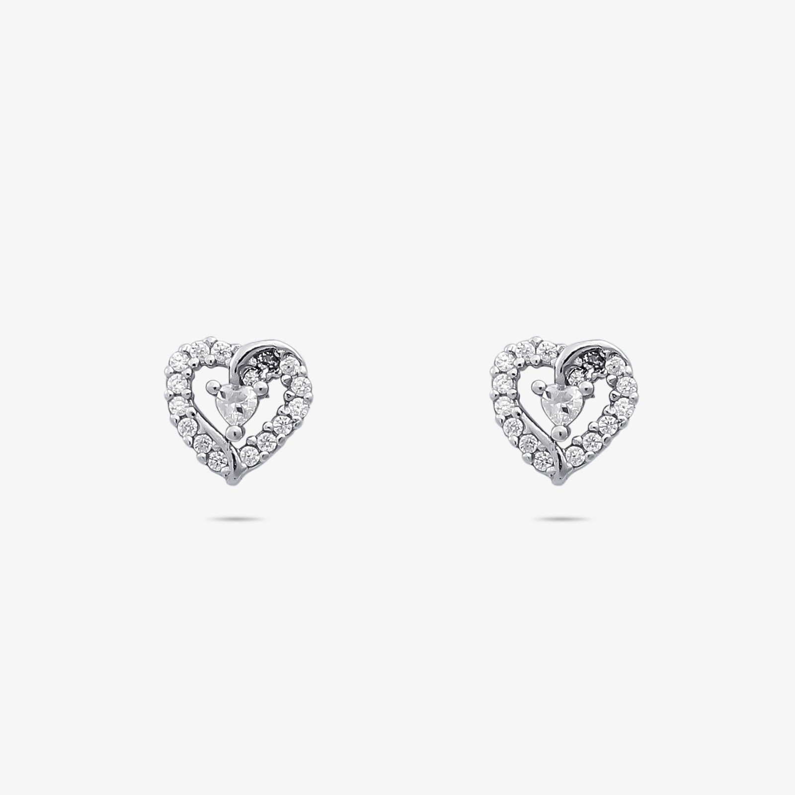 Heart Shaped Silver Pendant & Earrings Set - Tweov Jewels