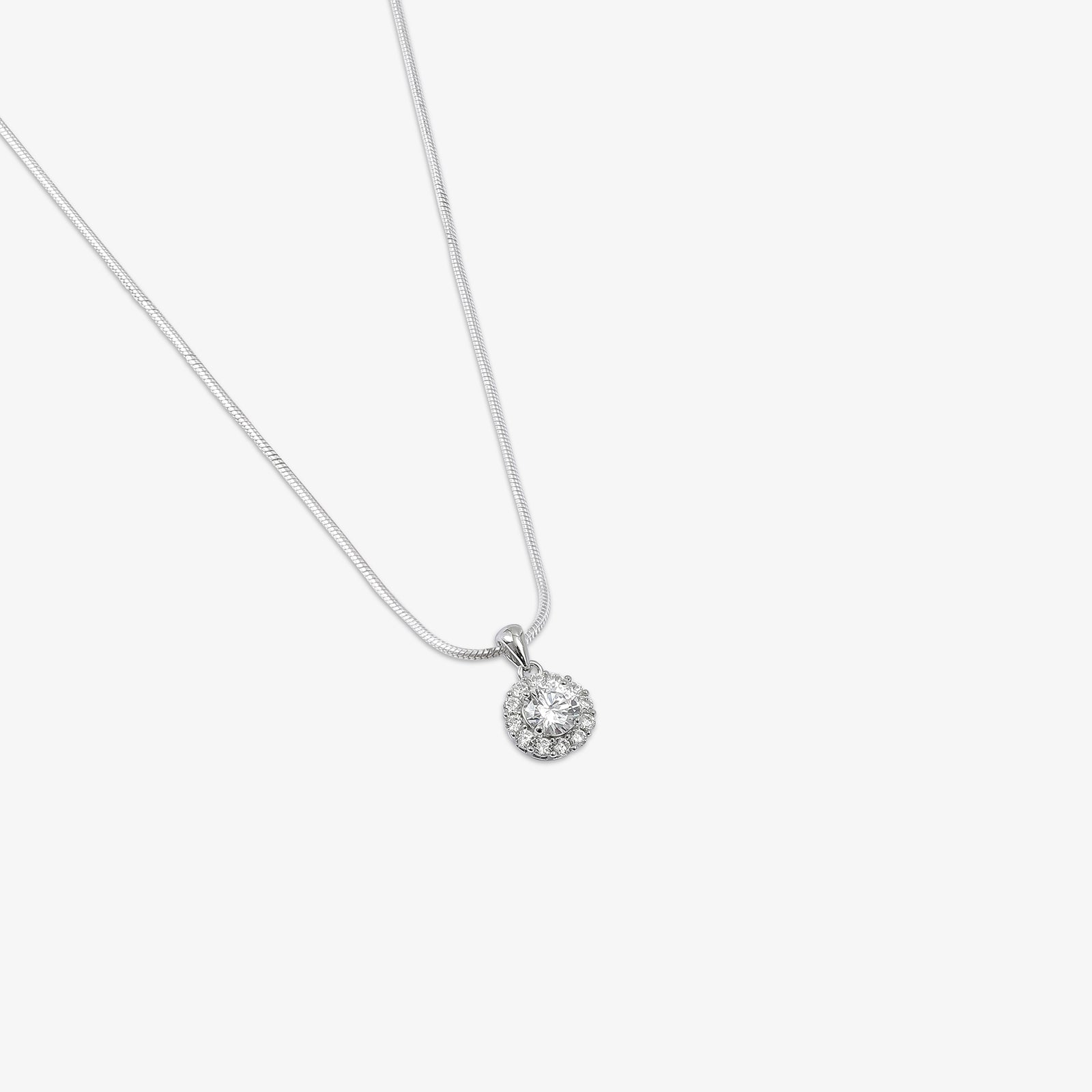 Round Floral Design Silver Pendant & Earrings Set