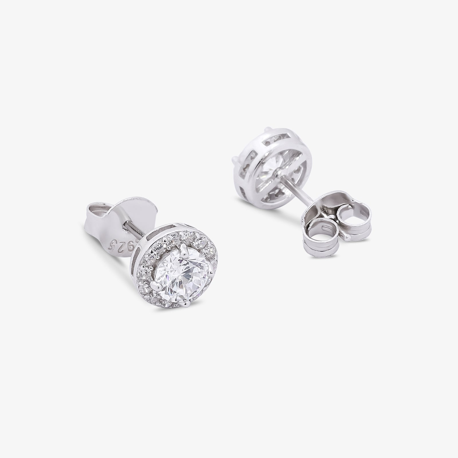 Round Floral Design Silver Pendant & Earrings Set