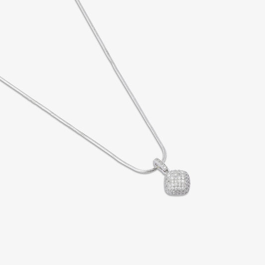 Designer Square Silver Pendant & Earrings Set - Tweov Jewels
