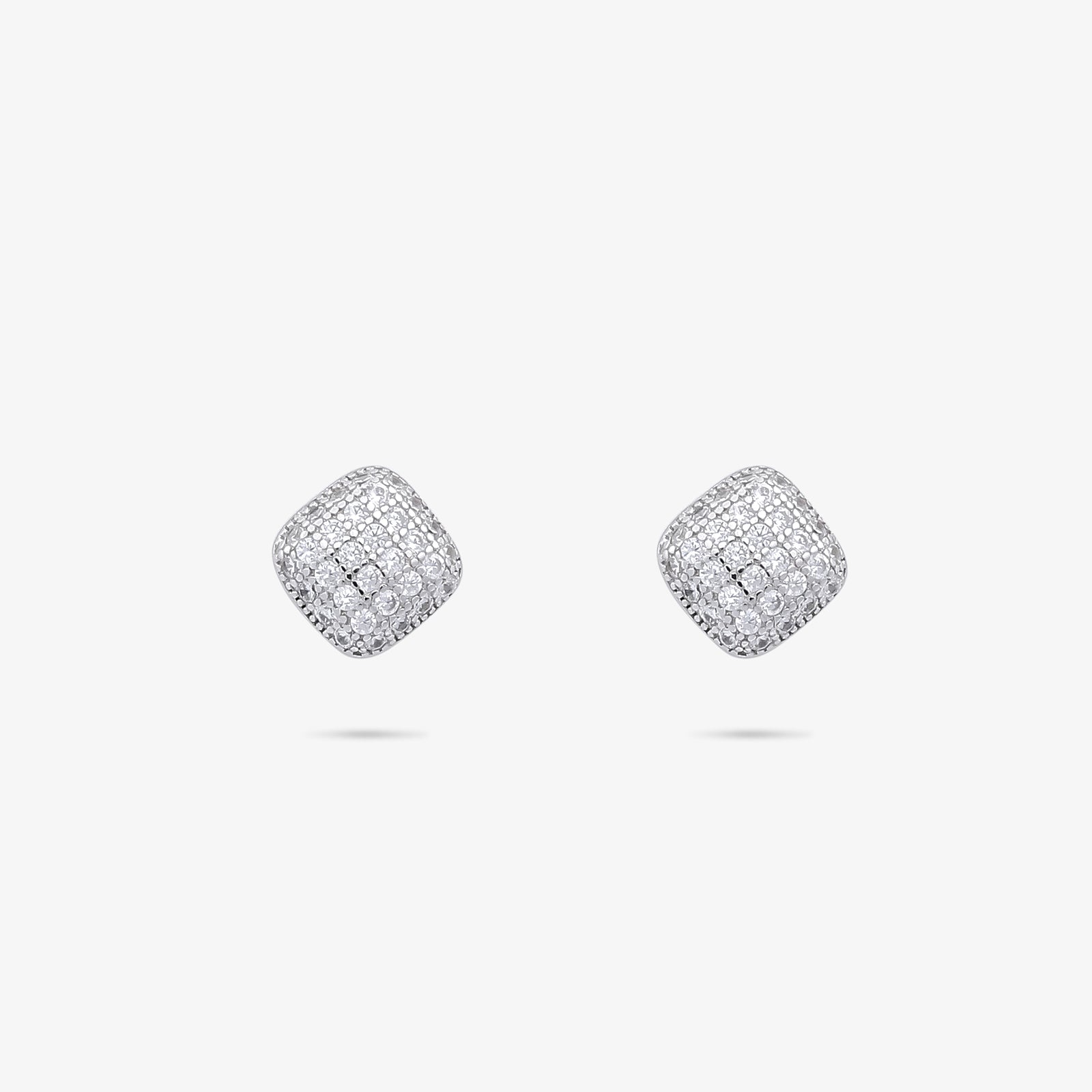 Designer Square Silver Pendant & Earrings Set - Tweov Jewels