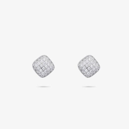 Designer Square Silver Pendant & Earrings Set - Tweov Jewels