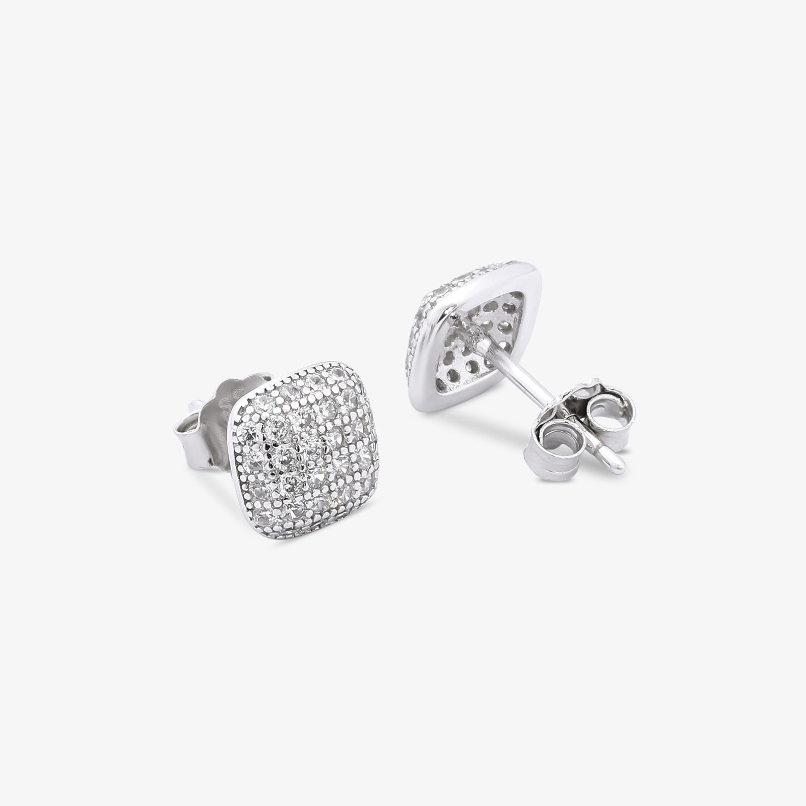 Designer Square Silver Pendant & Earrings Set - Tweov Jewels