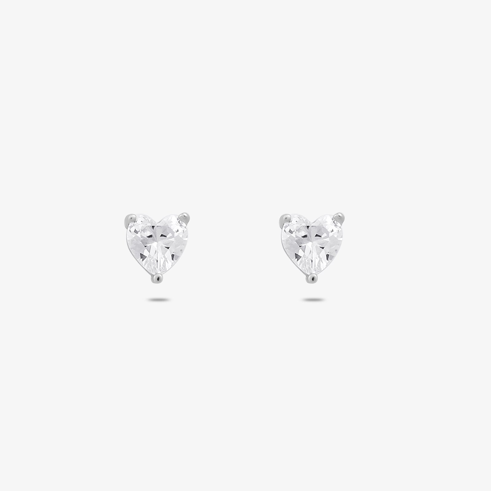 Solitaire Heart Shaped Silver Pendant & Earring Set - Tweov Jewels