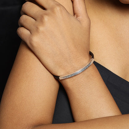 Silver Black Band Bracelet - Tweov Jewels