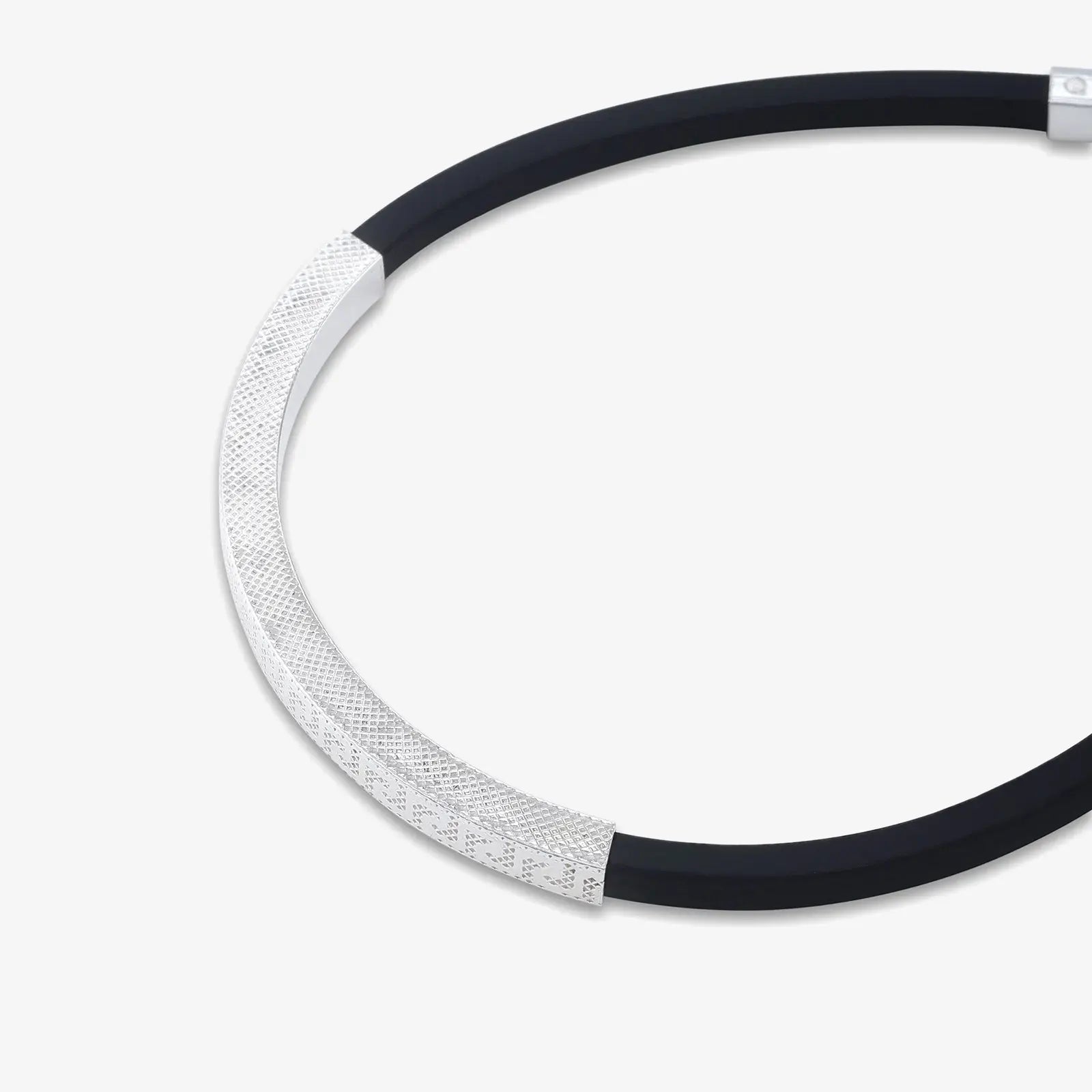 Silver Black Band Bracelet - Tweov Jewels