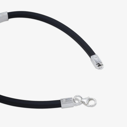 Silver Black Band Bracelet - Tweov Jewels