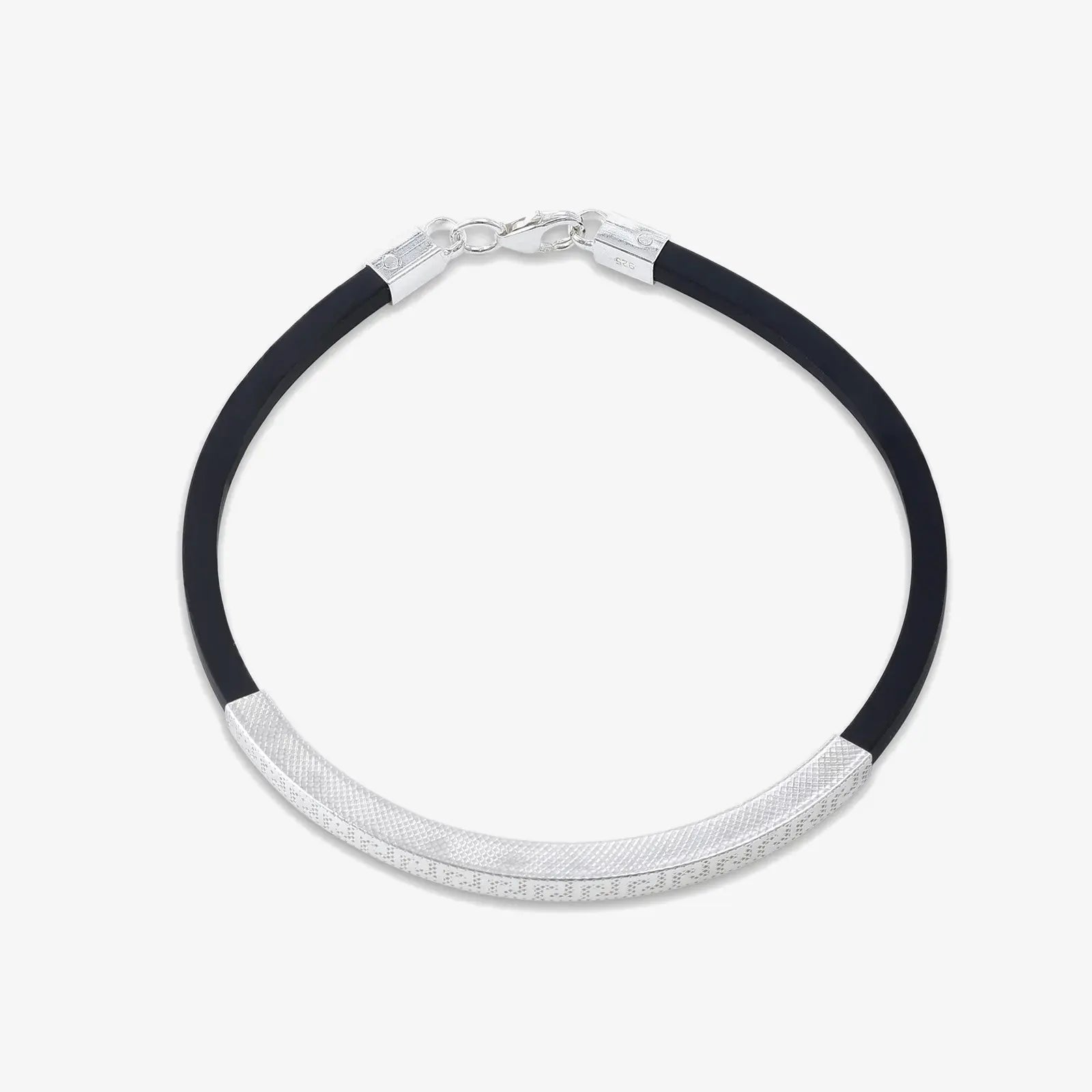 Silver Black Band Bracelet - Tweov Jewels