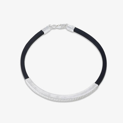 Silver Black Band Bracelet - Tweov Jewels