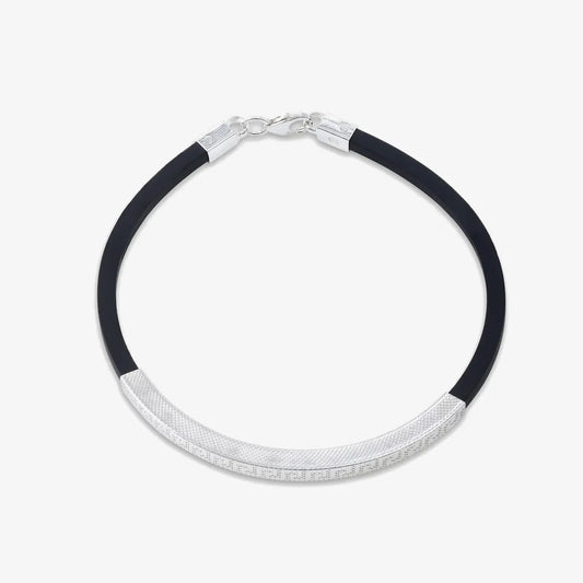 Silver Black Band Bracelet