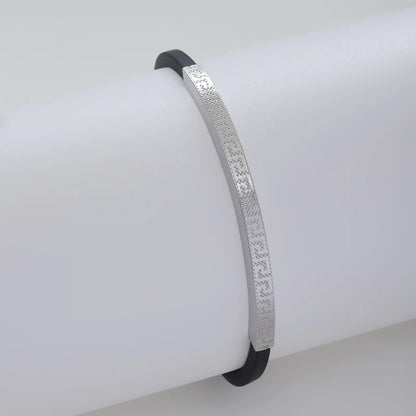 Silver Black Band Bracelet - Tweov Jewels
