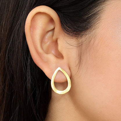Pure Silver Earrings - Timeless Beauty Of Gold Plated Dew Drop