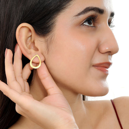 Pure Silver Earrings - Timeless Beauty Of Gold Plated Dew Drop