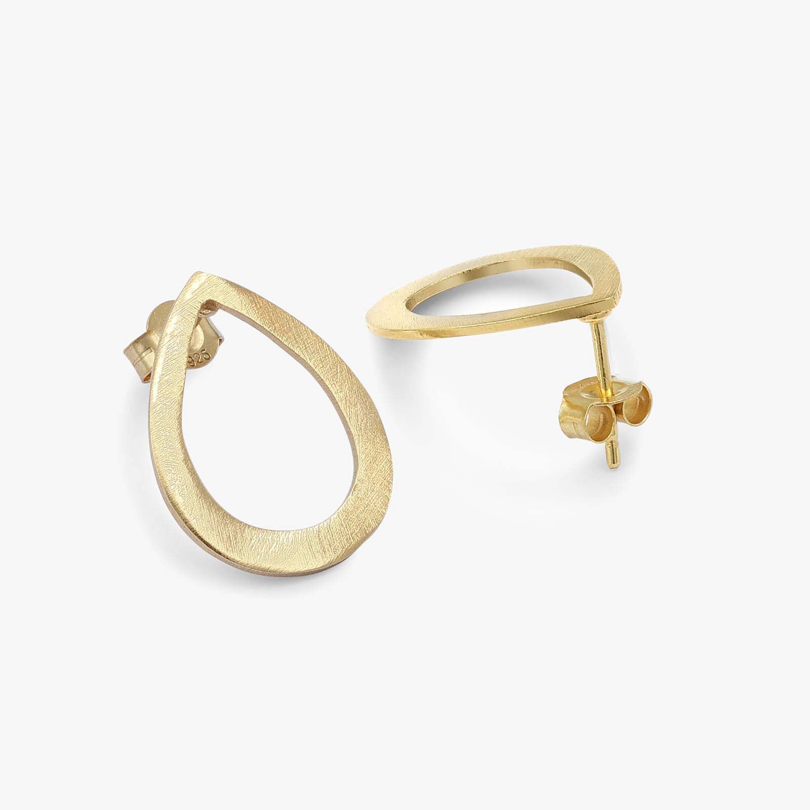 Pure Silver Earrings - Timeless Beauty Of Gold Plated Dew Drop