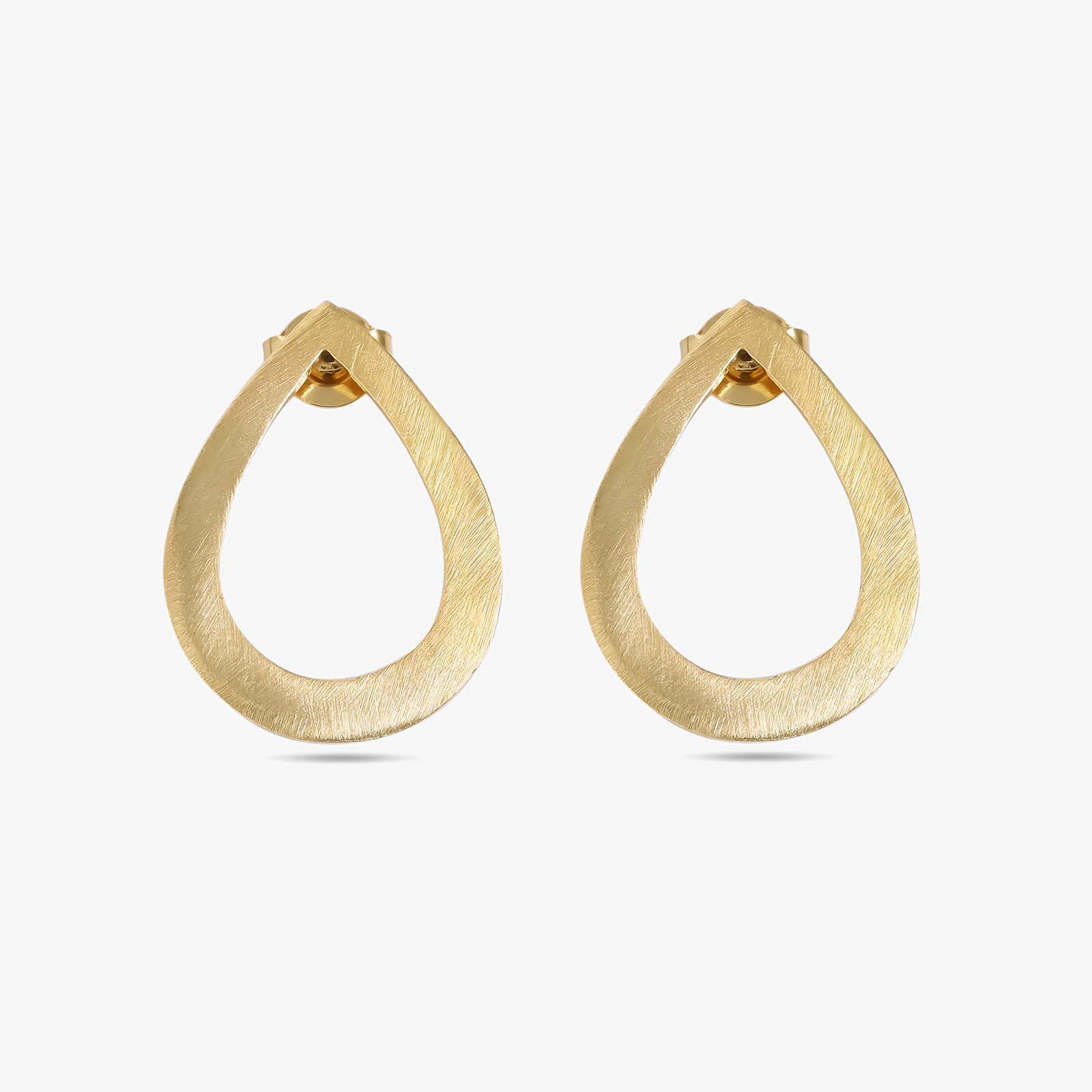 Pure Silver Earrings - Timeless Beauty Of Gold Plated Dew Drop