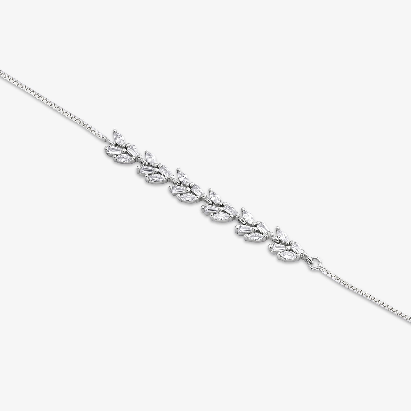Silver Adjustable Leaf Design Anklet for Women - Tweov Jewels